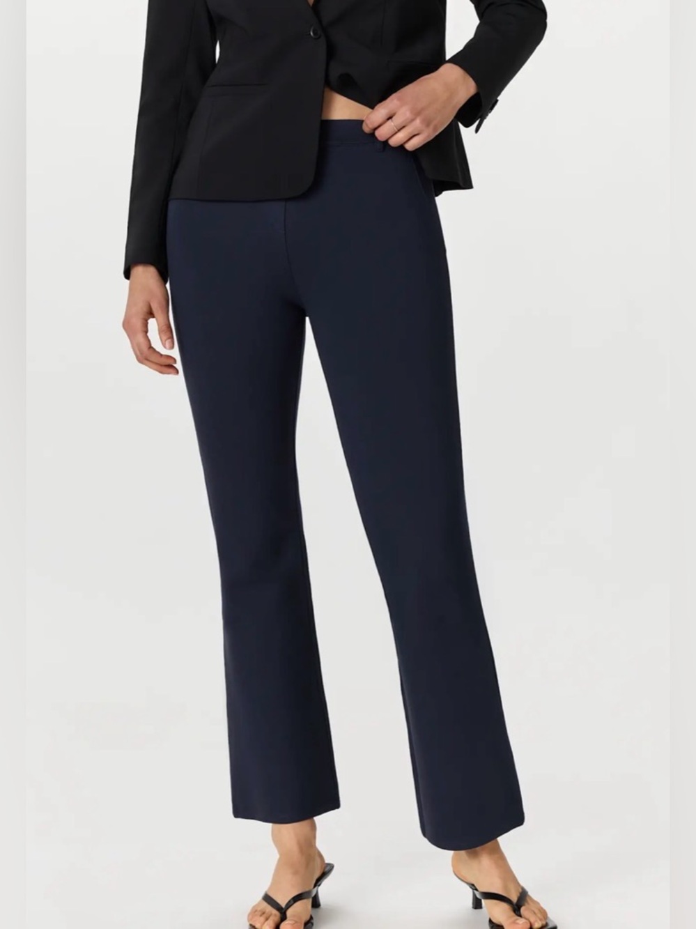 Quince Ultra-Stretch Ponte Bootcut Pants Navy Size S